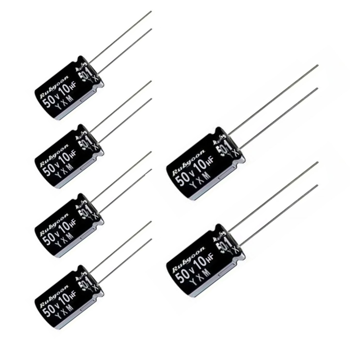 6 pcs Rubycon YXM 50v 10uf Electrolytic Capacitor 105 Long life